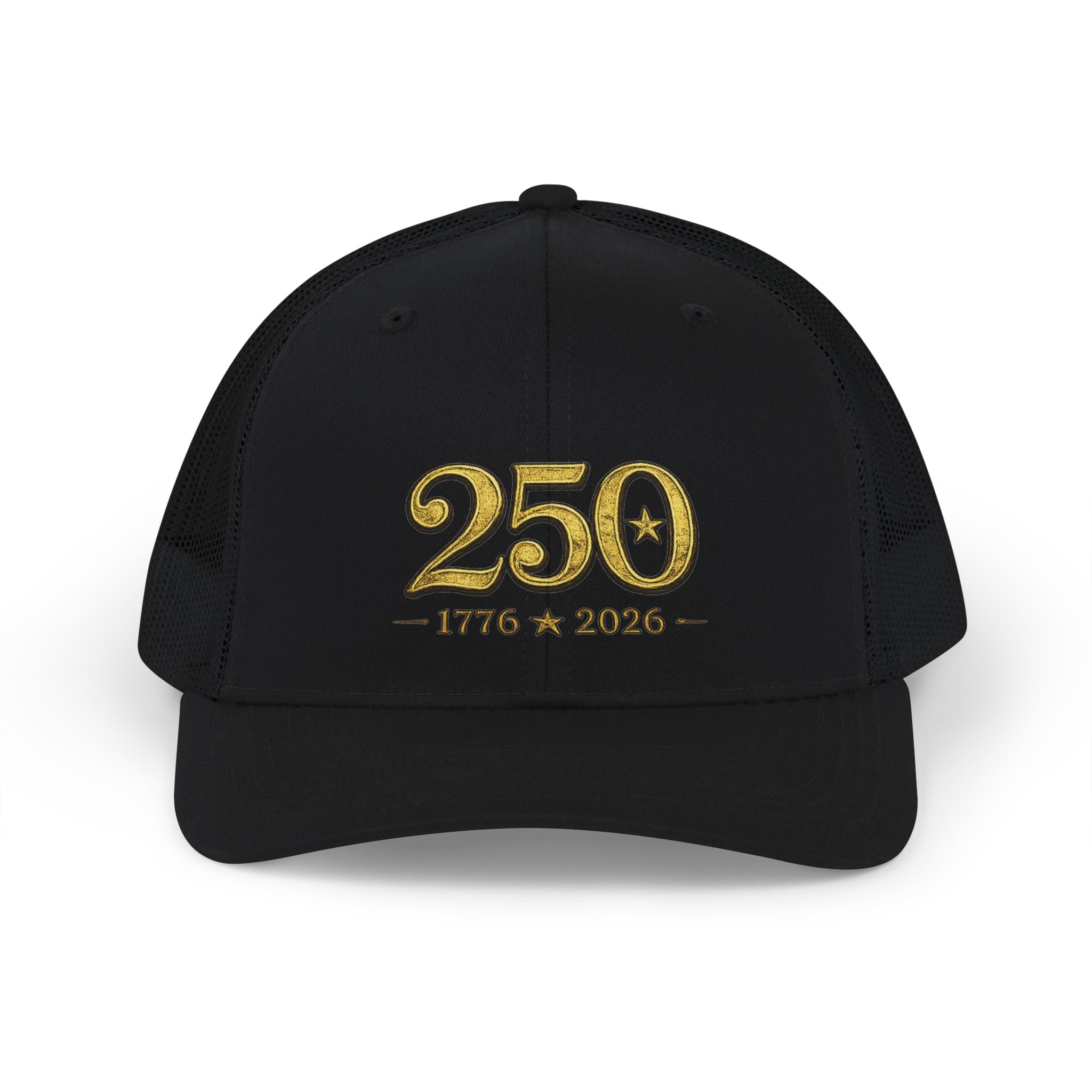 250 Anniversary Snapback Trucker Cap — Black/Gold