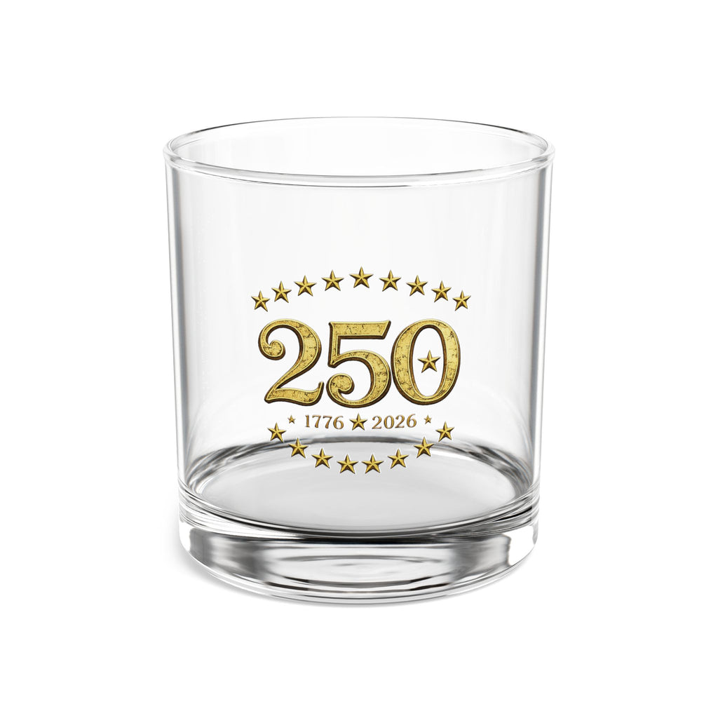 250 Anniversary Rocks Glass – Gold Emblem 10 oz