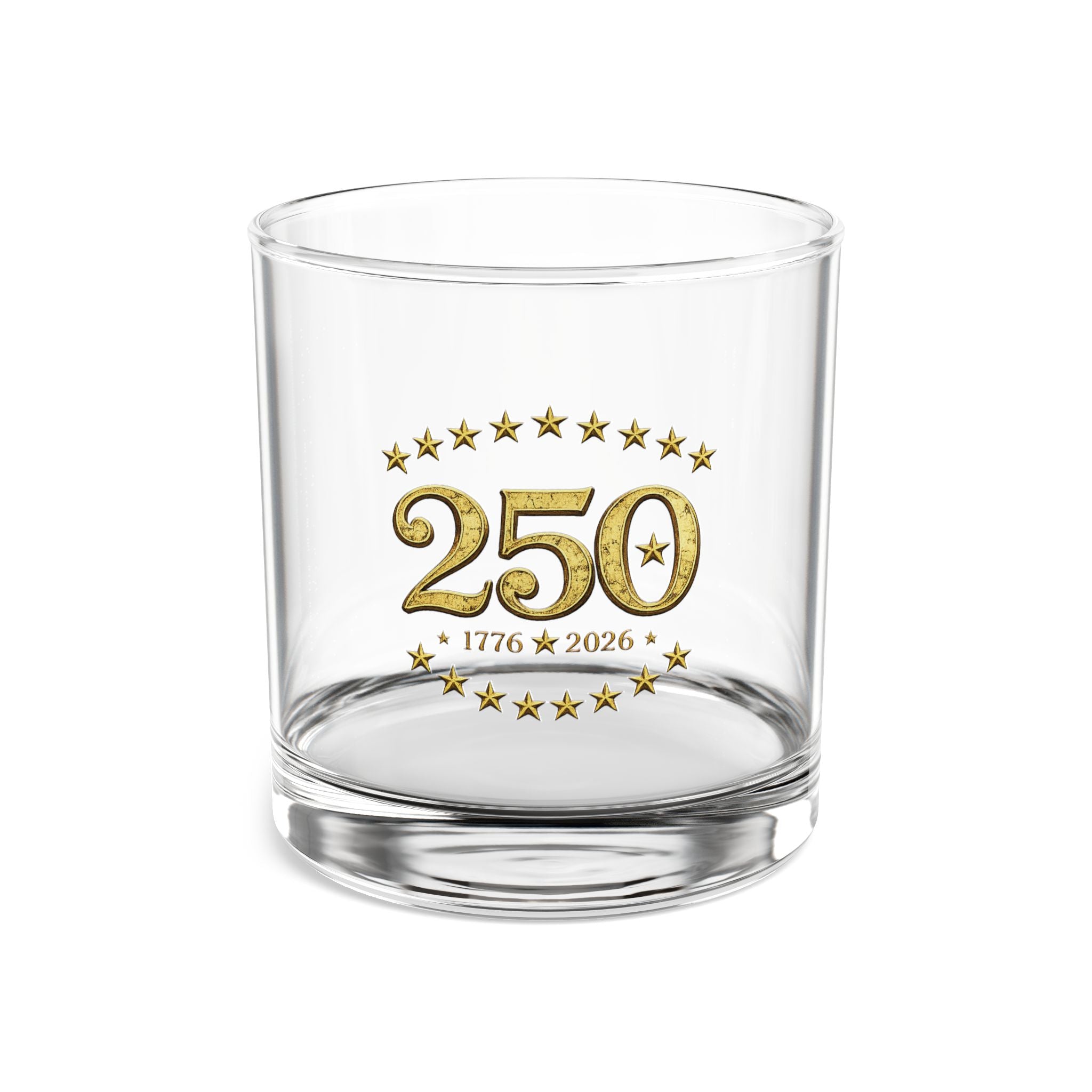 250 Anniversary Rocks Glass – Gold Emblem 10 oz